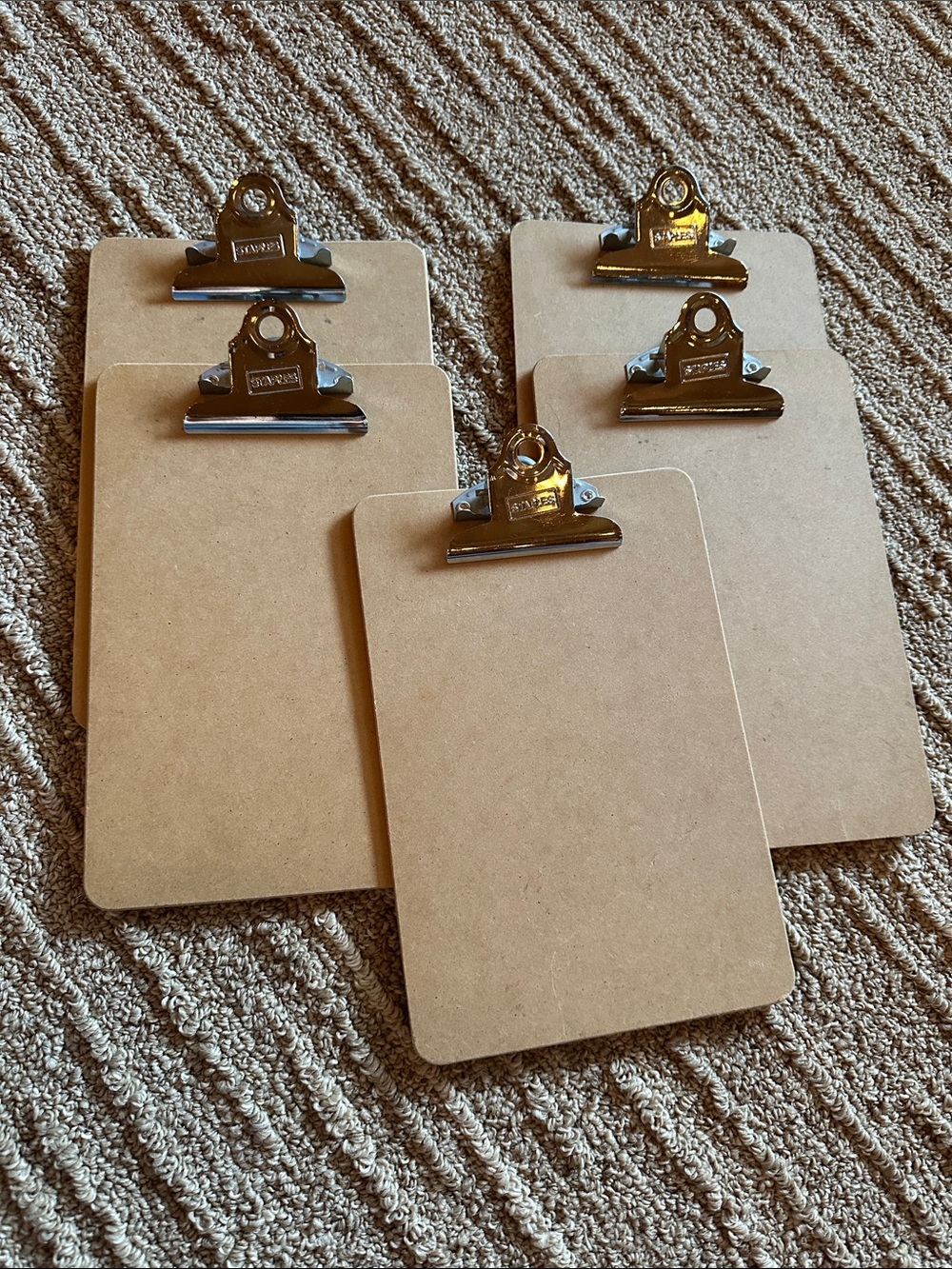 Staples Brown Mini Clipboards with Silver Clips - Pack of 5